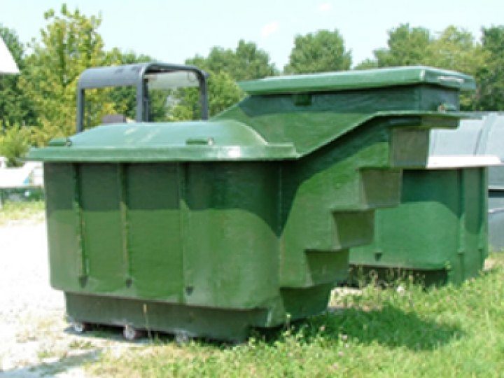 Storm shelter unit exterior before installation, Indiana