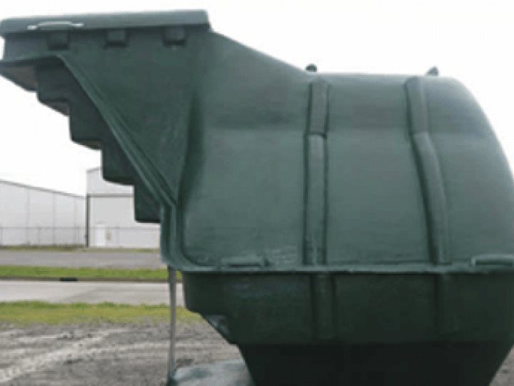 Storm shelter unit profile view, Indiana
